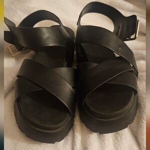 SODA platform crisscross goth sandals